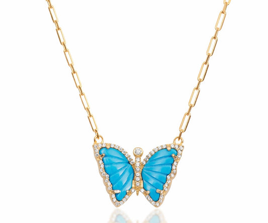 Premium Collection Butterfly Necklace Turquoise